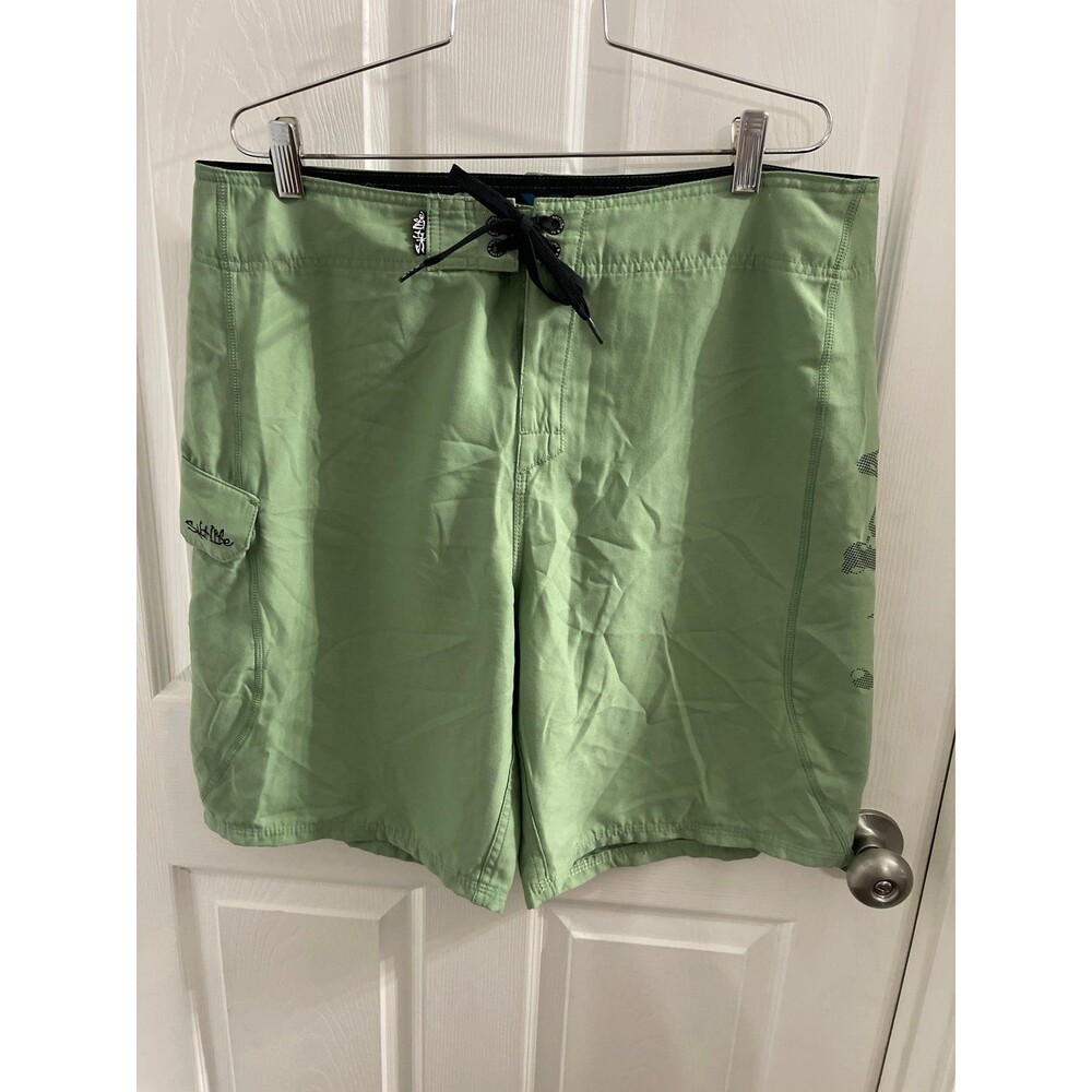 Salt Life Stealth Bomberz Boardshorts Size 36 Color-Kelp New Without Tags